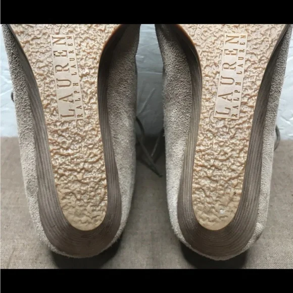 Lauren Ralph Lauren Denver Women's Chukka Tan Brown Suede Leather Wedge Size 9B - Picture 15 of 16